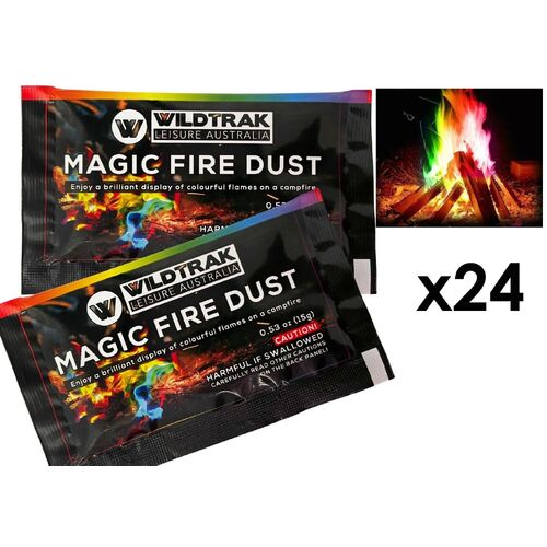 24 Pack Wildtrak Magic Fire Colour Changing Dust Flames Campfire 15g