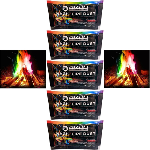 5 Pack Wildtrak Magic Fire Colour Changing Dust Flames Campfire 15g