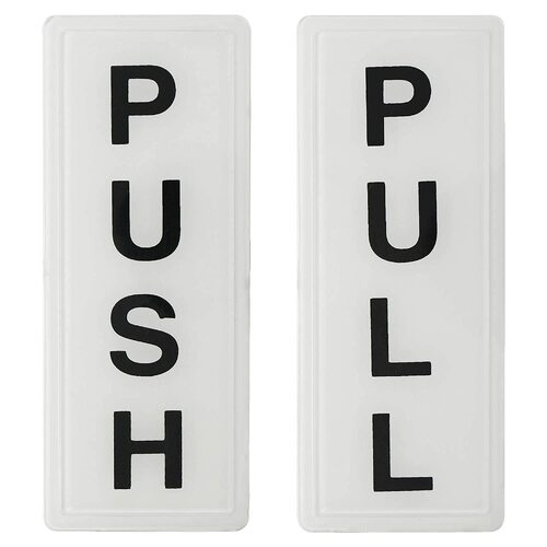 Pull &amp; Push Vertical Vinyl Decal Sticker Sign Restaurant/Cafe Office 15 cm x 6 cm