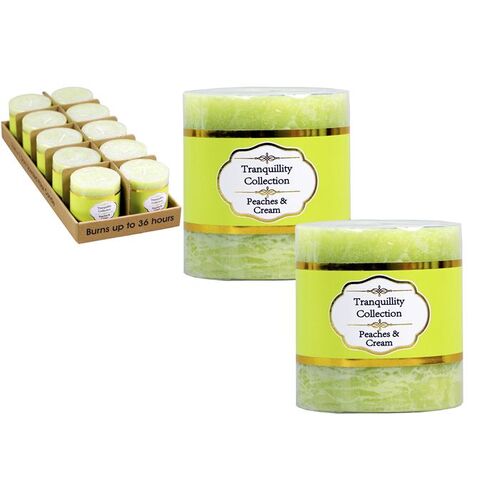 Tranquility Collection Scented Lime and Coconut Pillar Candle (36 Hour Burn)
