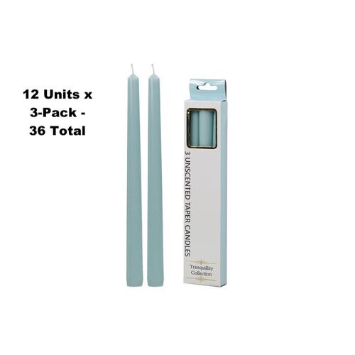 12x3-Pack Tranquility Unscented Taper Maui Beach Candle (6 Hour Burn)