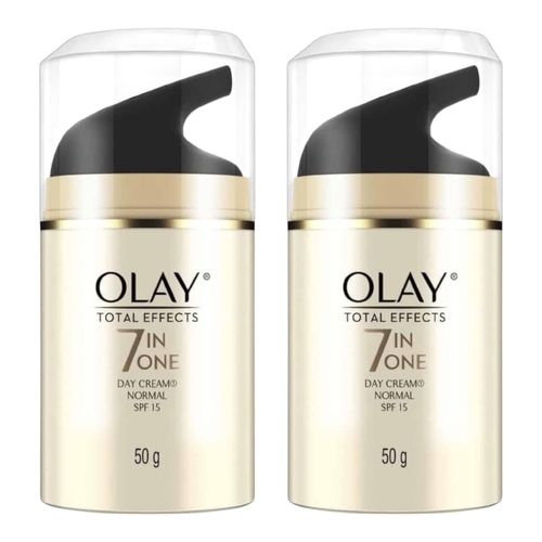 2 x Olay Total Effects Face Cream Moisturiser SPF15 50g 7 in 1 Anti Ageing
