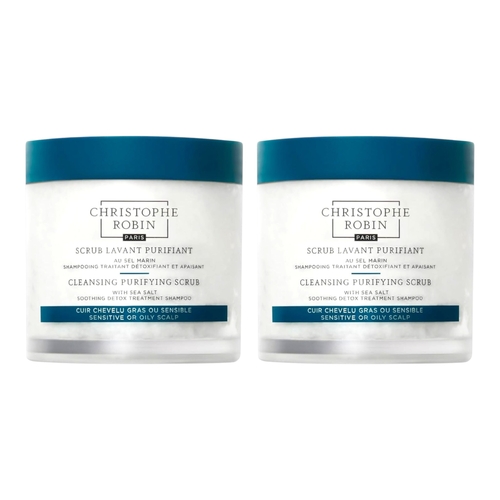 2 x Christophe Robin Cleansing Purifying Scrub with Sea Salt 250ml 8.4 oz