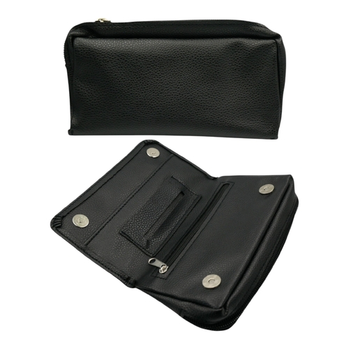 Black Tobacco Smoking Pipe Bag Cigar Carry Pouch Case Zipper Compartments Papers
