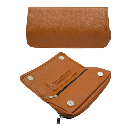 Brown Tobacco Smoking Pipe Bag Cigar Carry Pouch Case Zipper Compartments Papers