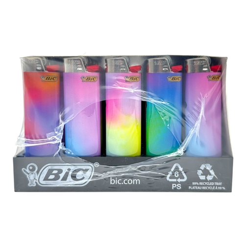 50x BIC Maxi Gradient Lighters Various Colour Box J26