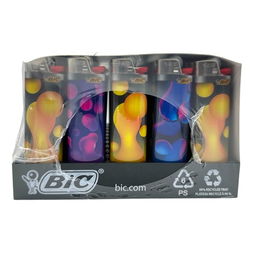 50x BIC Maxi Lava Bubbles Lighters Various Colour Box J26
