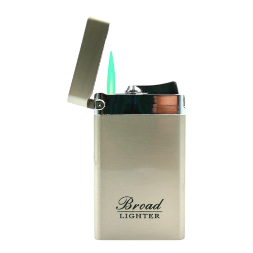 Broad Silver Jet Lighter Metal Flip Top Windproof Fluid Refillable 1