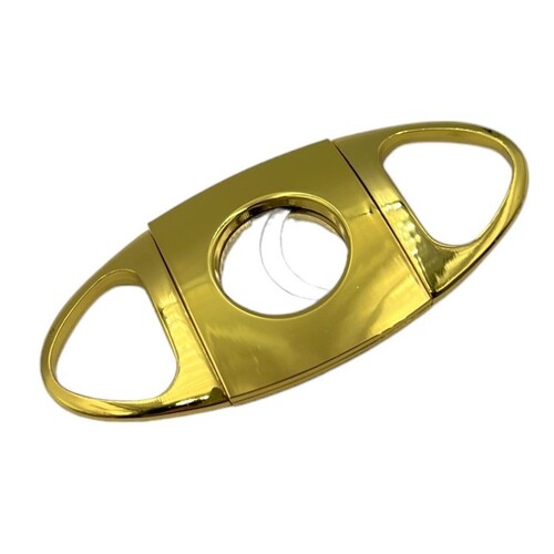 Gold Double Steel Blade Cigar Cutter Scissors Shear Tobacco Trimmer Smoke Tool