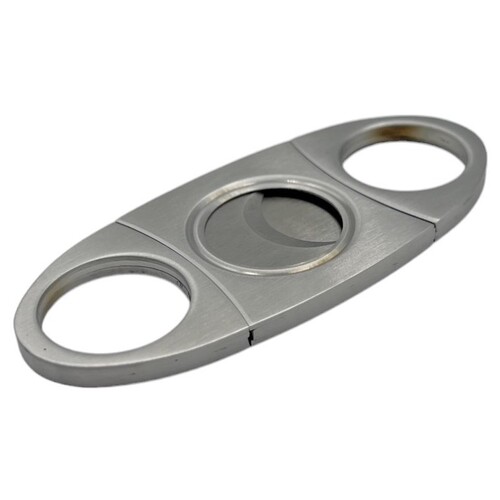 Silver Double Steel Blade Cigar Cutter Scissors Shear Tobacco Trimmer Smoke Tool