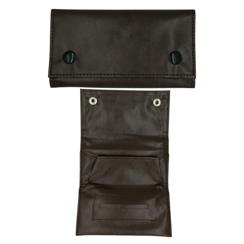 Brown Tobacco Smoking Pipe Bag Cigar Carry Pouch Case Snap Zipper Paper Slot