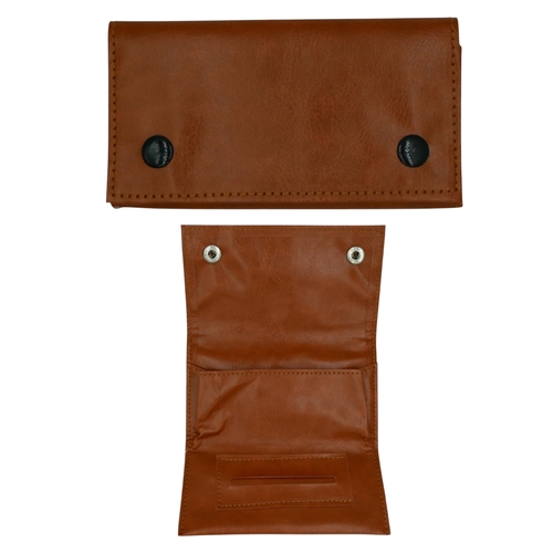 2 x Tan Tobacco Smoking Pipe Bag Cigar Carry Pouch Case Snap Zipper Paper Slot