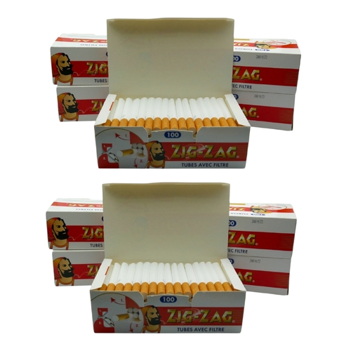 1000x Regular King Size Filter Tubes Zig Zag Premium Cork Tobacco Cigarette Red