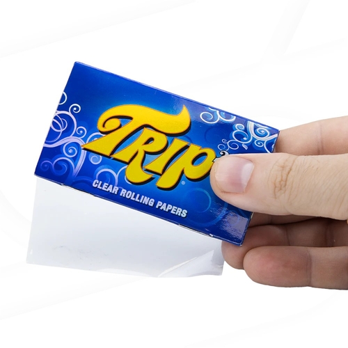 Trip2 Clear Rolling Papers 1 1/4 Size Slim Natural Smoking - 50 Leafs Per Booklet