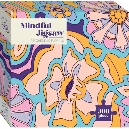 300 Piece Jigsaw Puzzle: Elevate Mindful Jigsaw - Psychedelic Florals