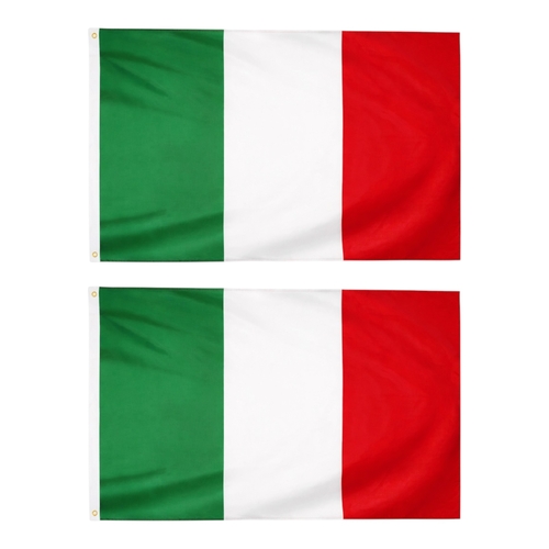 2 x Italy Flags 90 x 150 cm Italian National Pride Flag Indoor Outdoor Display