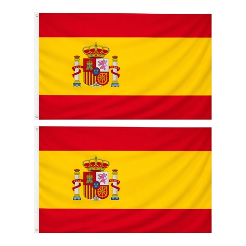 2 x Spain Flag 90 x 150 cm Spanish Flag National Pride Indoor Outdoor Display