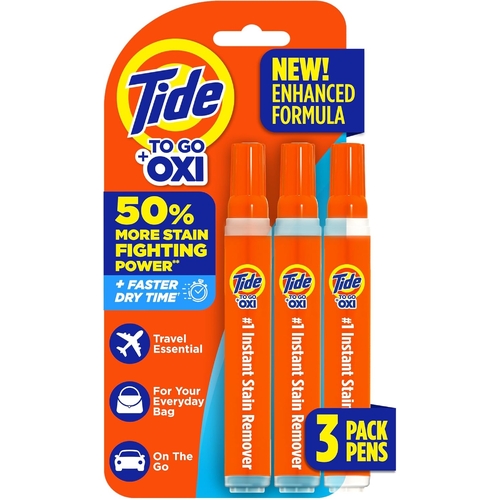 Tide To Go + OXI- 3 Pack - Instant Stain Remover Liquid Pen - 3 Count - Laundry washing