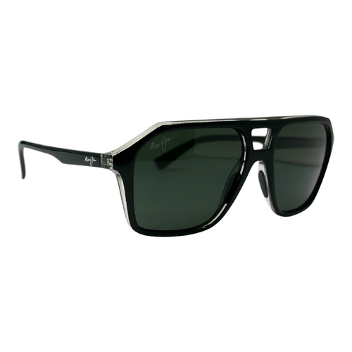 Maui Jim Wedges 880-02 Unisex Polarised Sunglasses Black Gloss Frame Grey Lens