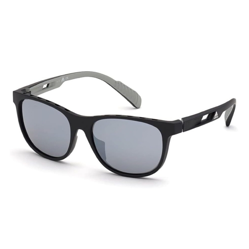 Adidas SP0022-02C-55 Unisex Sunglasses Matte Black Smoke Mirror Round 55mm