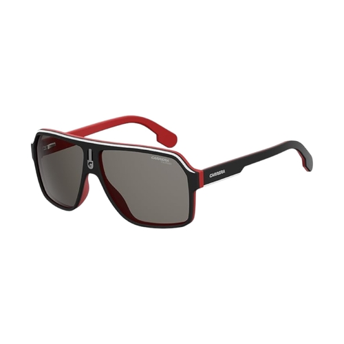 CARRERA 1001/S BLX M9 Sunglasses Matte Black Red Frame Grey Polarized Lens 62mm