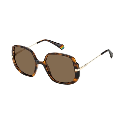 Polaroid PLD 6181/S Women’s Grey Polarised Sunglasses Fashion Oval Gold Temples 53mm