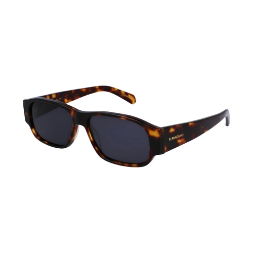 Salvatore Ferragamo SF 1109S 242 Brown Acetate Sunglasses Grey Solid Color Lens