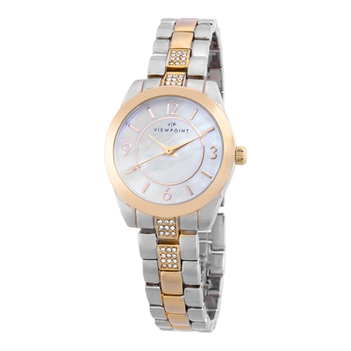 Timex Viewpoint Womens Watch MOP Two Tone Stainless Steel Quartz CC3D86000
