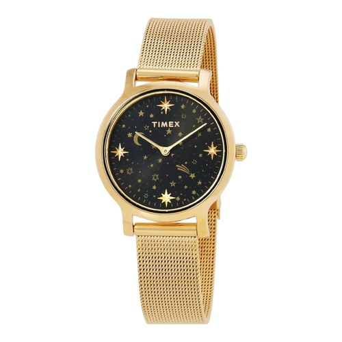 Timex Transcend Womens Watch Black Dial Gold Tone Quartz TW2W21500