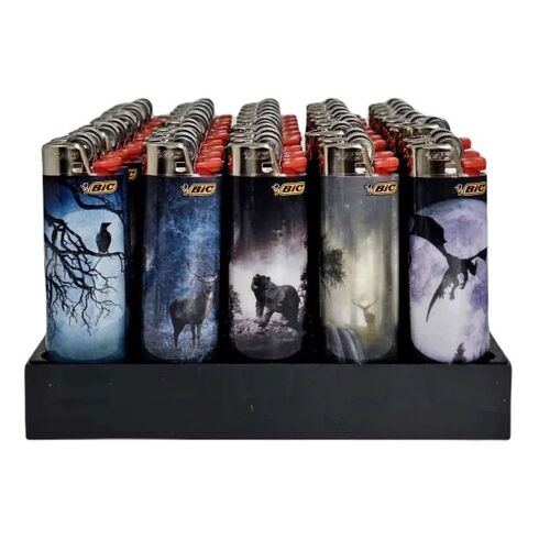 50x BIC Maxi Forrest Lighters Various Colour Box J26
