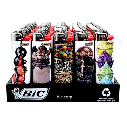 50x BIC Maxi Indulge Lighters Various Colour Box J26