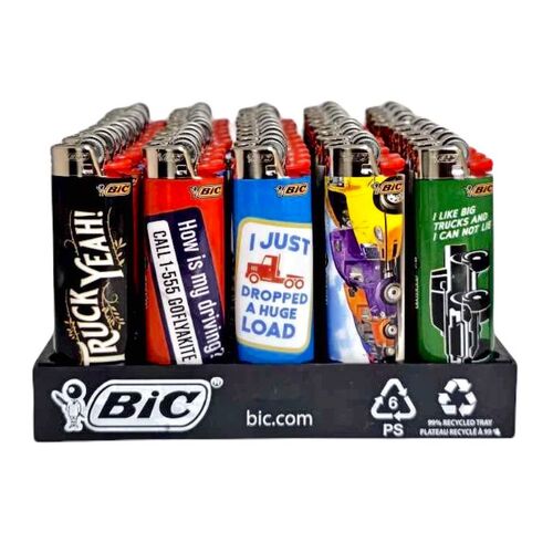 50x BIC Maxi Trucker Lighters Various Colour Box J26