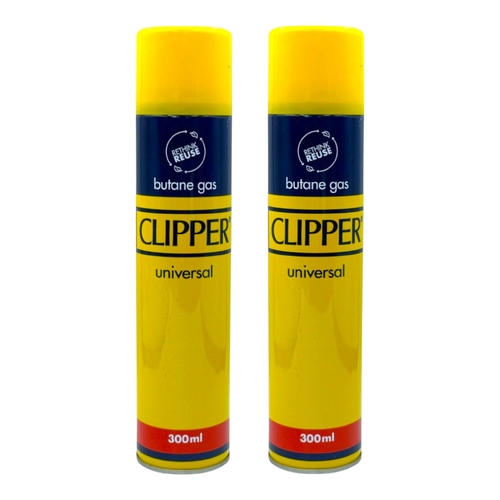 2 x Clipper Universal Premium Lighter FLUID Genuine Butane Gas Refill 300ml