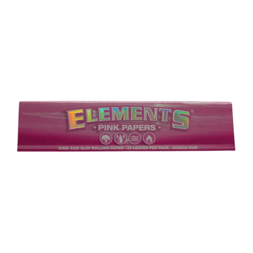 1 x Elements King Size Slim Pink Papers Smoking Herbs Tobacco 32 Leaves