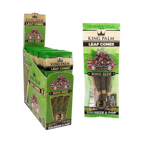 Box of 15 King Palm King Size Dragon Fruit Flavoured Roll Smoking Tobacco Herbs
