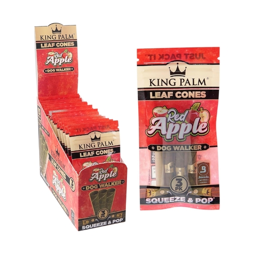 Box of 15 King Palm Red Apple Flavoured Roll Smoking Tobacco Herbs