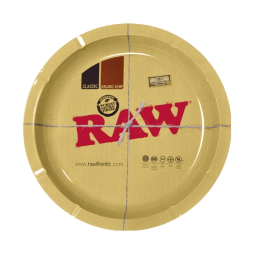 RAW Large Round Rolling Ashtray 30cm Diameter Metal Smoking Herbs Tobacco