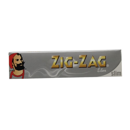 ZIG ZAG King Size Slim Silver Papers Paper Cigarette Smoking - 32 Leave Booklet
